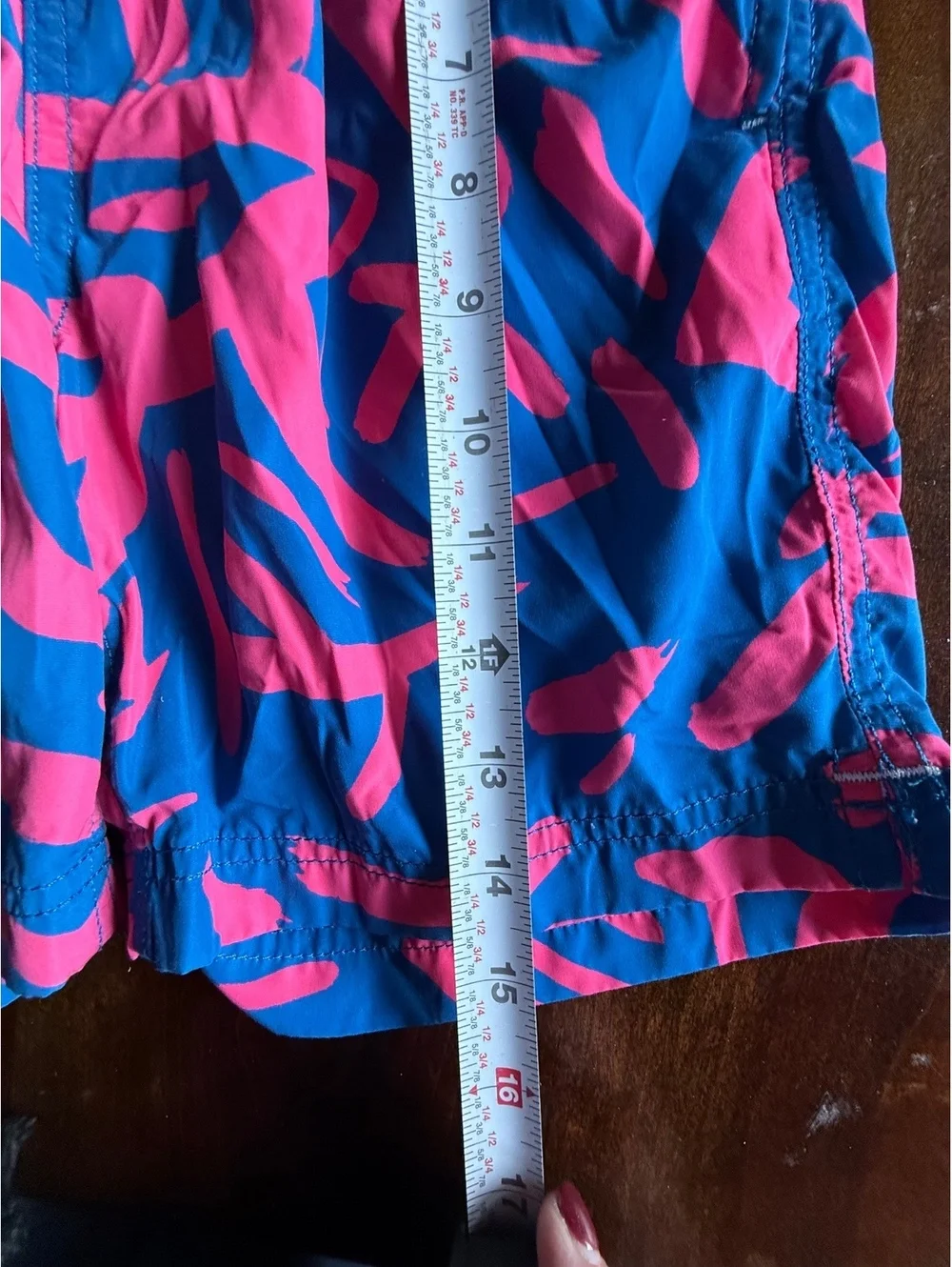 J.Crew Swimwear Men's Swim Shorts Blue and Pink Size 10
